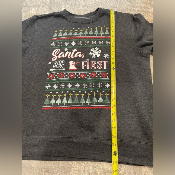 Christmas Crew Neck Gray Minnesota Pullover Sweatshirt Cozy Size Large EUC - Picture 5 of 6